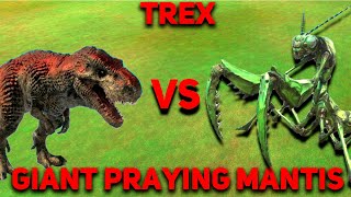 TREX VS Giant Praying Mantis  EPIC BATTLE  ANIMAL REVOLT BATTLE SIMLATOR [upl. by Rehotsirhc527]