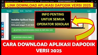 CARA DOWNLOAD  UNDUH APLIKASI DAPODIK 2025 [upl. by Madox]