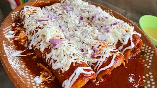 Enchiladas Rojas como se comen en el Pueblo Con Sabor a Guerrero [upl. by Hatch]