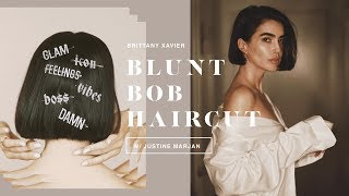 How I Get My Blunt Bob Haircut w Justine Marjan  Brittany Xavier [upl. by Tnarg]