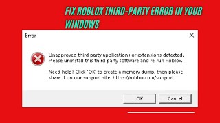 How to fix Roblox unapproved third party application or Extensions detected [upl. by Ramalahs]