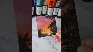 Easiest way to paint a sunset  acrylic painting ideas [upl. by Crooks]