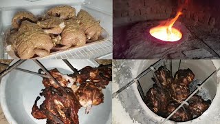 Khadda kabab recipe in bricks bhatta dum pukht پورے مرغے کو تندور میں پکانا [upl. by Eseret]