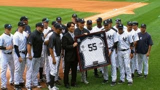 Matsui signs oneday contract retires a Yank [upl. by Kcod]