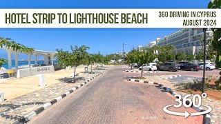 Paphos Hotel Strip in 360 All the way to Lighthouse Beach [upl. by Ludewig]