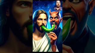 Jesus Vs devil green chili challenge 👿🔥😭 jesus devil trendingshorts [upl. by Bela]