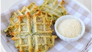 Easy Zucchini amp Parmesan Savory Waffles [upl. by Aicenav4]