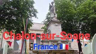 ChalonsurSoane France 🇫🇷 City centre Olympic spirit restaurant hotel 3 July 2024 [upl. by Banebrudge]