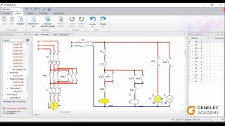 Démarrage direct à deux sens de rotation dun Moteur Asynchrone triphasé  Simulation Schemaplic [upl. by Aelhsa209]