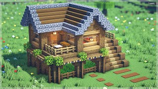 ⚒️ Minecraft  How To Build a Simple Survival House  Starter House 🏡 [upl. by Kimball]