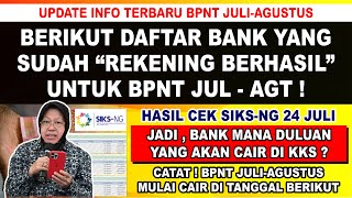 BUKTI NYATA❗INI DAFTAR BANK YANG SUDAH MASUK REKENING BERHASIL UNTUK BPNT JULIAGUSTUS DI SIKSNG [upl. by Bakki]