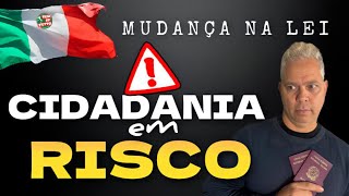 MUDANÇA NA LEI DA CIDADANIA ITALIANA 🇮🇹 Vai afetar os novos nascimentos [upl. by Eirroc]