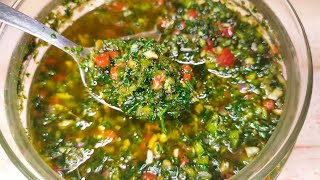 CHIMICHURRI CASERO  🔥 La mejor forma de hacerlo  El acompañante para todos tus ASADOS y BBQ´s 🥩🤩 [upl. by Alleris]