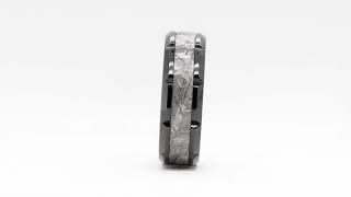 FRMT1372K  Meteorite Inlay Black IP Notch Ring [upl. by Thaddeus]