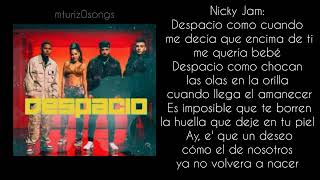 Despacio Lyrics  Natti Natasha x Manuel Turizo x Nicky Jam x Myke Towers [upl. by Thenna]