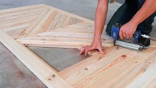 Amazing Pallet Woodworking Project  How To Build A Modern DIY Sliding Barn Door DIY Woodworking [upl. by Tsai]