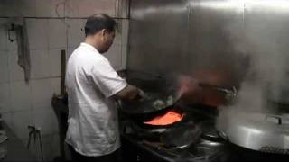 Fast Chinese Cooking Big Fire Wok In China Hoiping Near Toisan [upl. by Brewer378]