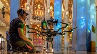 Skynamic inside the Sagrada Familia in Barcelona with top mounted Arri Alexa Mini in 4K [upl. by Annairol127]