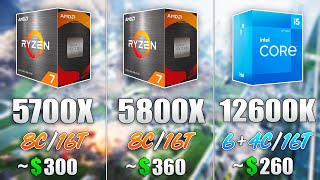 Ryzen 7 5700X vs Ryzen 7 5800X vs Core i5 12600K  Test 8 Games [upl. by Auqeenwahs]