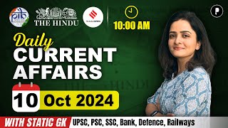 10 October Current Affairs 2024  Daily Current Affairs  Current Affairs Today [upl. by Anivla]