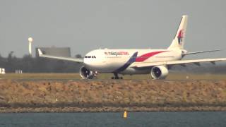 Malaysia Airlines A330300 takeoff 34L at Sydney Kingsford Smith Airport HD [upl. by Lusa]