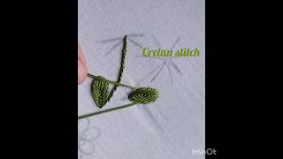 Cretan stitch leaf embroidery embroidery handembroidery stitchestaanka shortsviral yt [upl. by Velleman880]