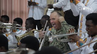 The US Navy band got attracted by Rhythms 360 band of Takoradi Ghana [upl. by Mckeon]