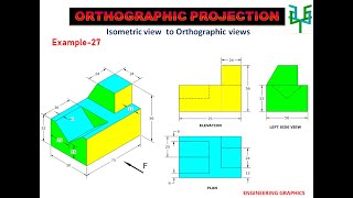 Isometric to Orthographic  Ex  27 [upl. by Egon]