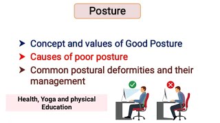 Concept of good posturepostural deformities and their management Health and physical Education [upl. by Yokoyama]