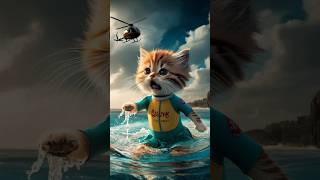 a surfing cat cat shorts cartoon [upl. by Ahsiekat]