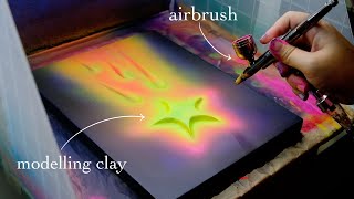 making a 3D painting using Modelling Clay amp Airbrushing 🎨✨ [upl. by Zubkoff79]