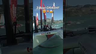 🇨🇦🇺🇸🇩🇰MAD 3 boat SMASH 💥🚫 sailgp sailing racing crash collision shortsfeed [upl. by Essenaj]