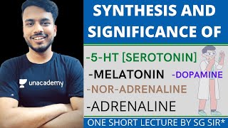 synthesis and significance of biological substances 5ht melatonin dopamine noradrenaline adrenaline [upl. by Kozloski]