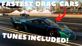 TOP 10 FASTEST Drag Cars in Forza Horizon 5 Tunes Included NEW [upl. by Dinny]