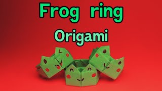 Cute origami frog ring Dont miss this adorable paper craft [upl. by Nymassej747]