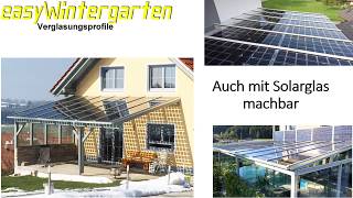 Terrassenüberdachung selber bauen mit Glas oder Solarglas einlage [upl. by Bee]