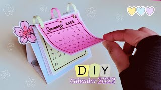 How to make a 2022 desk calendar  diy calendar paper Mini calendar paper crafts for school  DIY [upl. by Chappie]