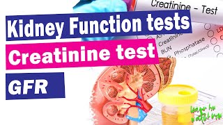 Kidney function tests  Serum creatinine test  GFR  Explained [upl. by Anitan]