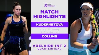 Veronika Kudermetova vs Danielle Collins  2023 Adelaide International 2  WTA Match Highlights [upl. by Pentheam997]