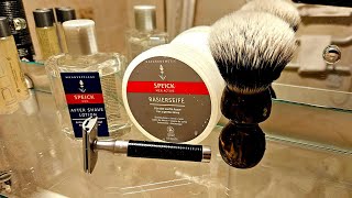 Muhle Rocca DE Safety Razor Speick Shaving Soap and Splash Yaqi Caramel Brush [upl. by Hachman526]