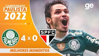 PALMEIRAS 4 x 0 SÃO PAULO  MELHORES MOMENTOS  FINAL PAULISTA 2022  geglobo [upl. by Bearnard]