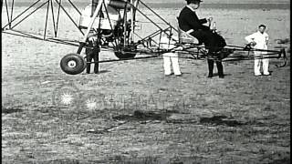 Russian American aircraft designer Igor Sikorsky test flies the VoughtSikorsky VHD Stock Footage [upl. by Bebe]