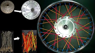 motorcycle wheel spokes covered with heat shilling tub [upl. by Maryly]