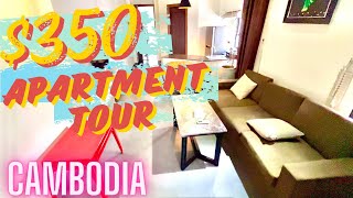 350 Apartment Tours  Viewing 3 Apartments In BKK1 Cambodia [upl. by Kcirddet926]