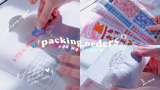 packing sticker orders after a shop update ❤︎ real time [upl. by Aimo]