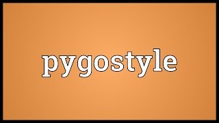 Pygostyle Meaning [upl. by Gulgee868]