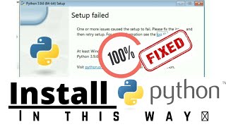 Setup failed problem in python solved  Python installation in windows [upl. by Aluor]