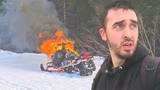 MY SNOWMOBILE CAUGHT ON FIRE  NOT CLICKBAIT [upl. by Spearman973]