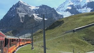 Jungfraujoch Kleine Scheidegg  Eigergletscher  Eigerwand  Eismeer [upl. by Nivanod]