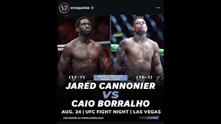 Jared Cannonier vs Caio Borralho UFC Fight NightLas Vegas HighlightsBreakdownPrediction [upl. by Ytitsahc]